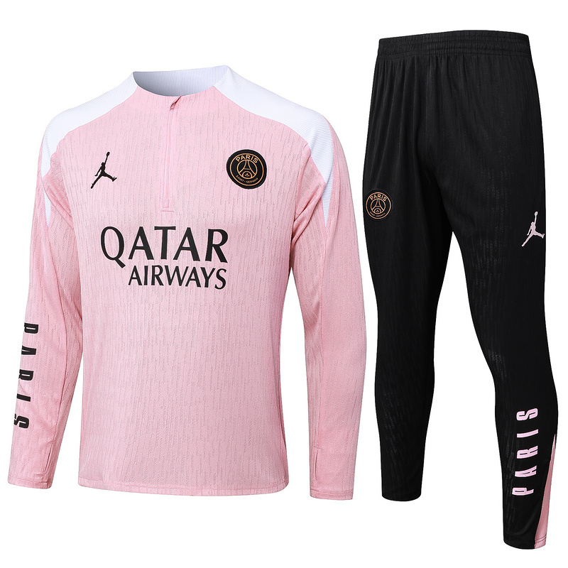 24/25 Paris Pink Long-sleeved half-pull training kit Football team kit