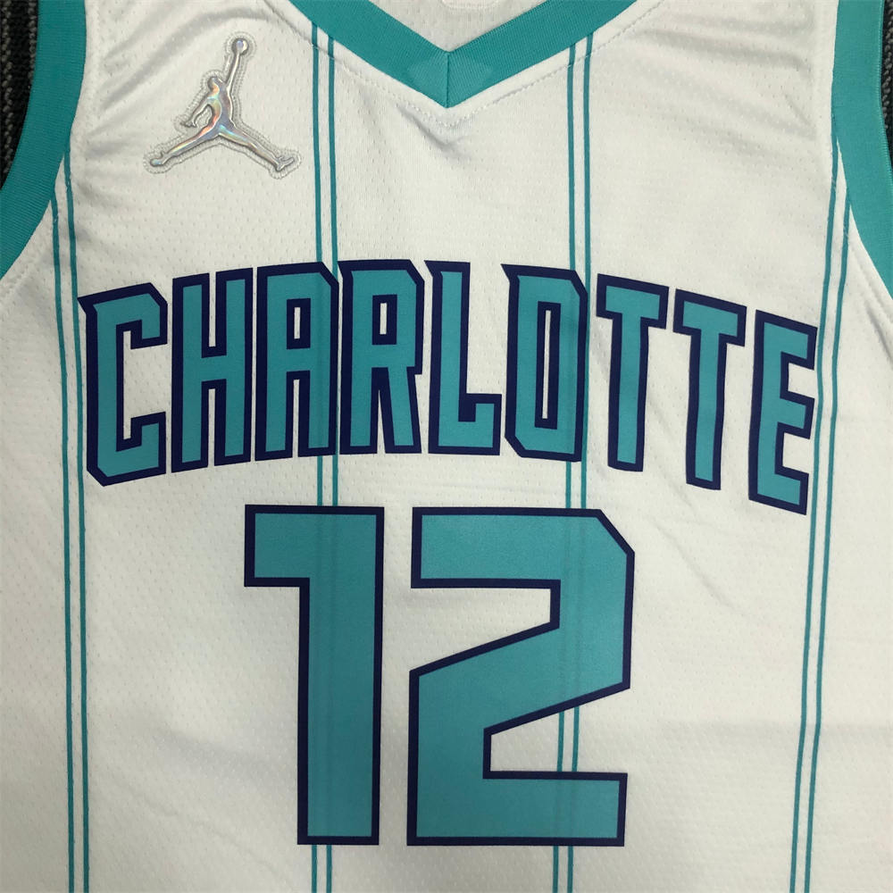 NBA Charlotte Hornets V-Neck 75th Anniversary WHITE Jersey OUBRE JR.#12 S-XXL