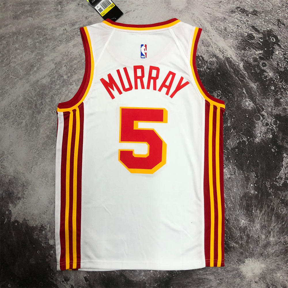 NBA Altanta Hawks Round Neck White Jersey MURRAY#5 S-XXL