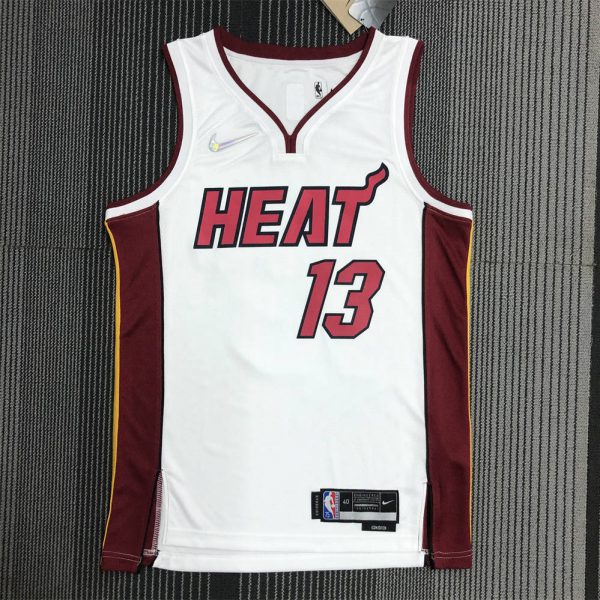 NBA Miami Hearts V-Neck White 75th Anniversary Jersey ADEBAYO#13 S-XXL