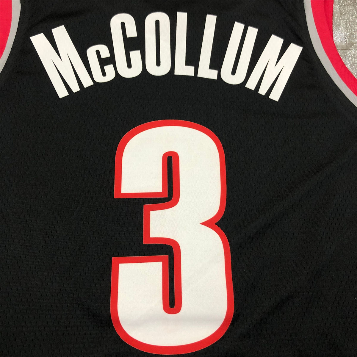 NBA Portland Trail Blazers V-Neck Black Jersey McCOLLUM#3 S-XXL