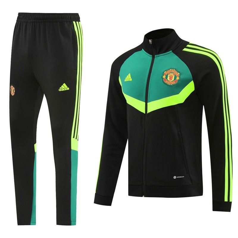 2024 Manchester United Black green Jacket Training Suit Set Football Team Shirt Sports Fashion