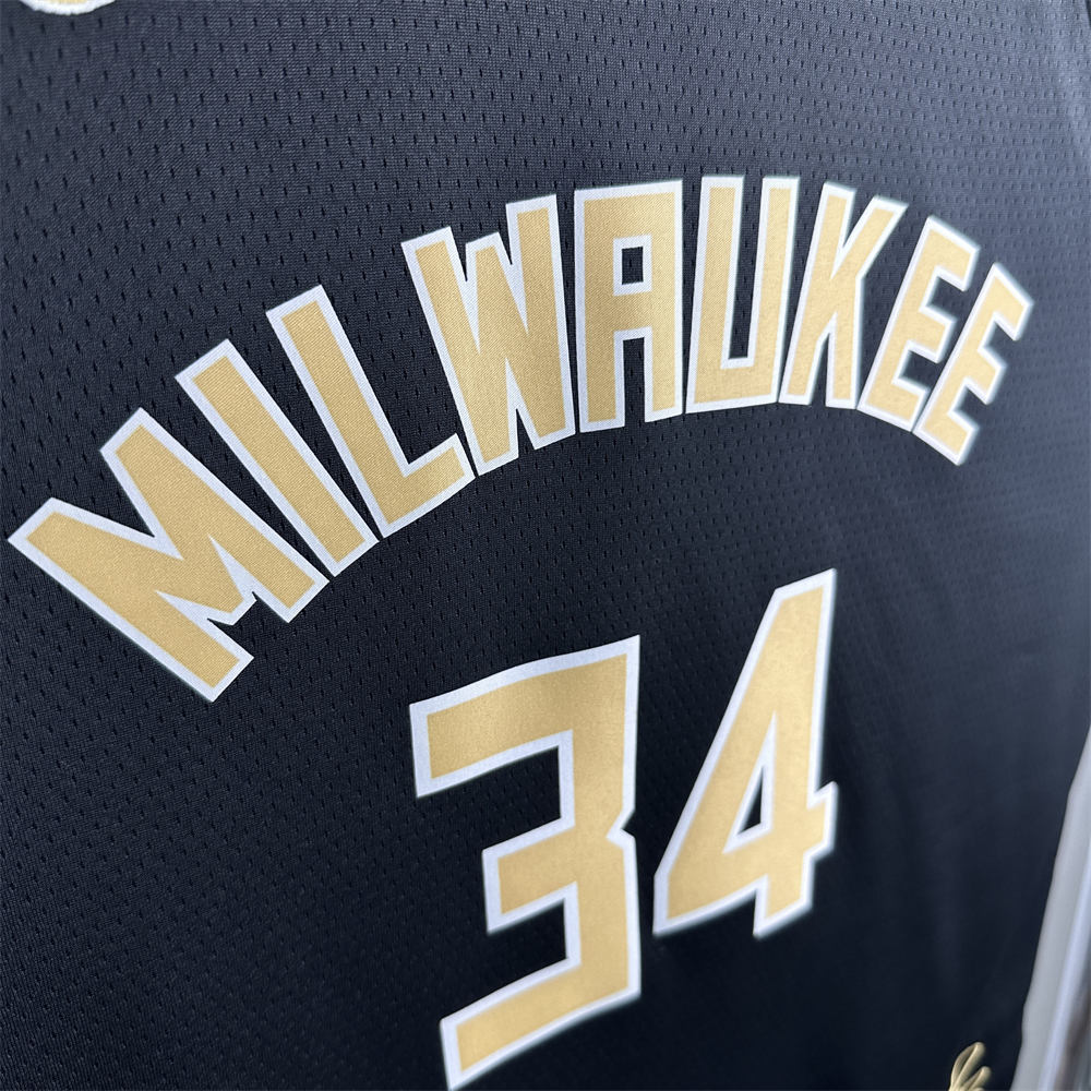 NBA Milwaukee Bucks 2024 Honor Edition Black Jersey ANTETOKOUNMPO#34 S-XXL