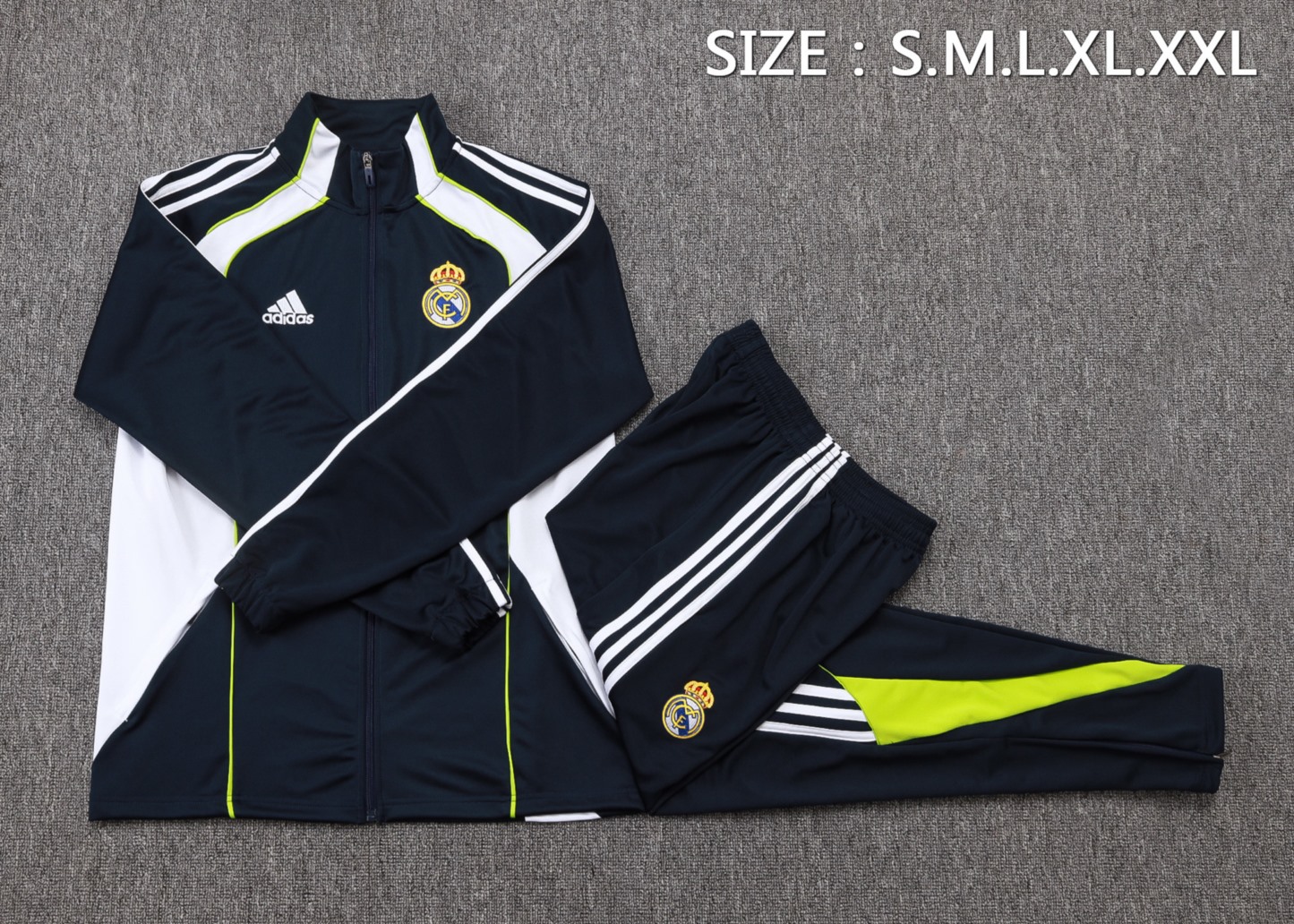 2025/26 Real Madrid cyan Jacket Training Suit Set Football Team Shirt Sports Fashion