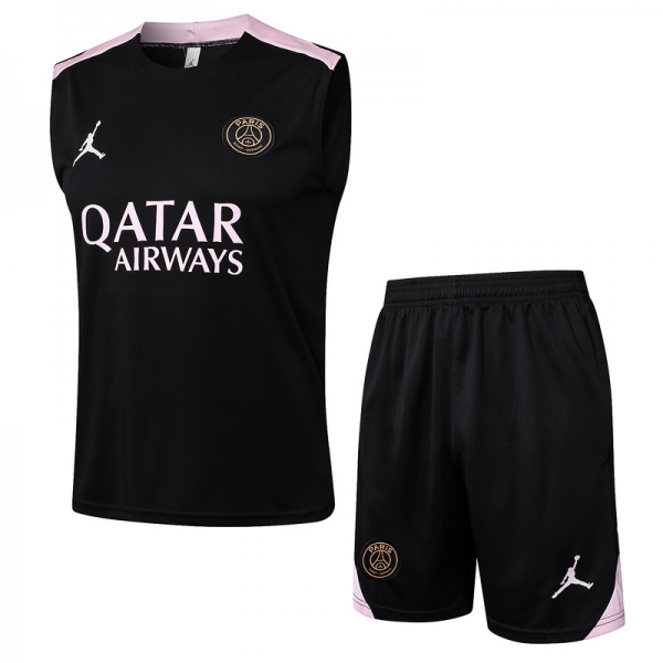 24/25 Paris Black Training Set Shirt and Shorts