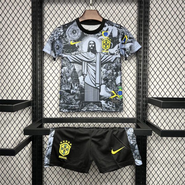2024/25 Brazil Jesu Special Edition Grey jersey Kid Kits Size 16-28