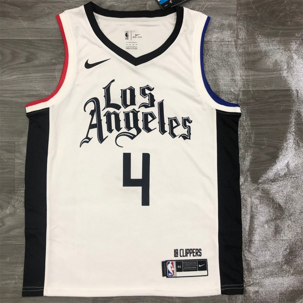 NBA Los Angeles Clippers V-Neck White Jersey RONDO#4 S-XXL