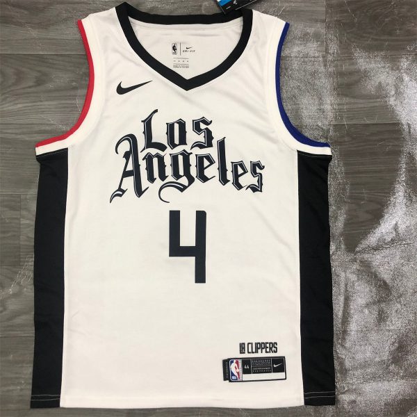 NBA Los Angeles Clippers V-Neck White Jersey RONDO#4 S-XXL