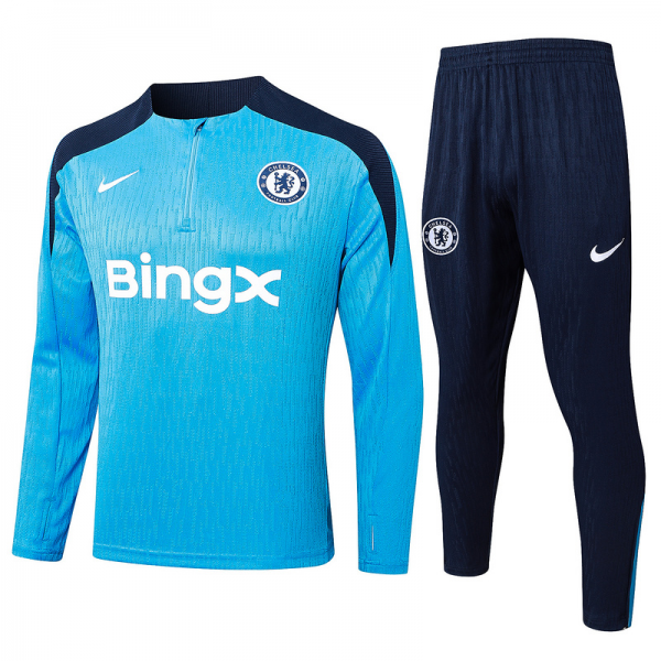 24/25 Chelsea Take blue Long-sleeved half-pull training kit Football team kit