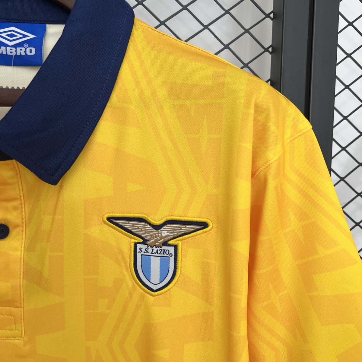 Retro Lazio 1991 Away yellow jersey Fan Version