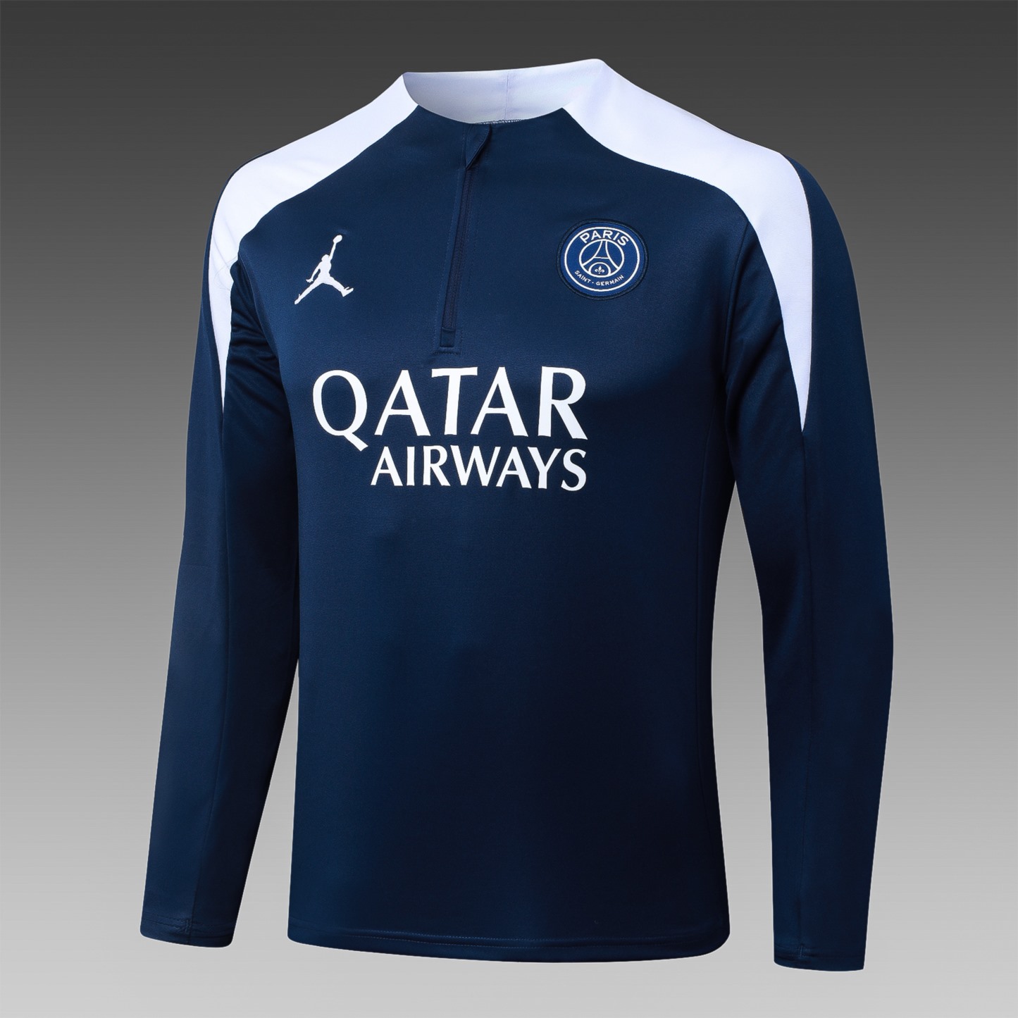 202526 Paris royal blue Long-sleeved half-pull training kit Football team kit