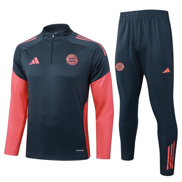 202526 Bayern Munich grey Long-sleeved half-pull training kit Football team kit