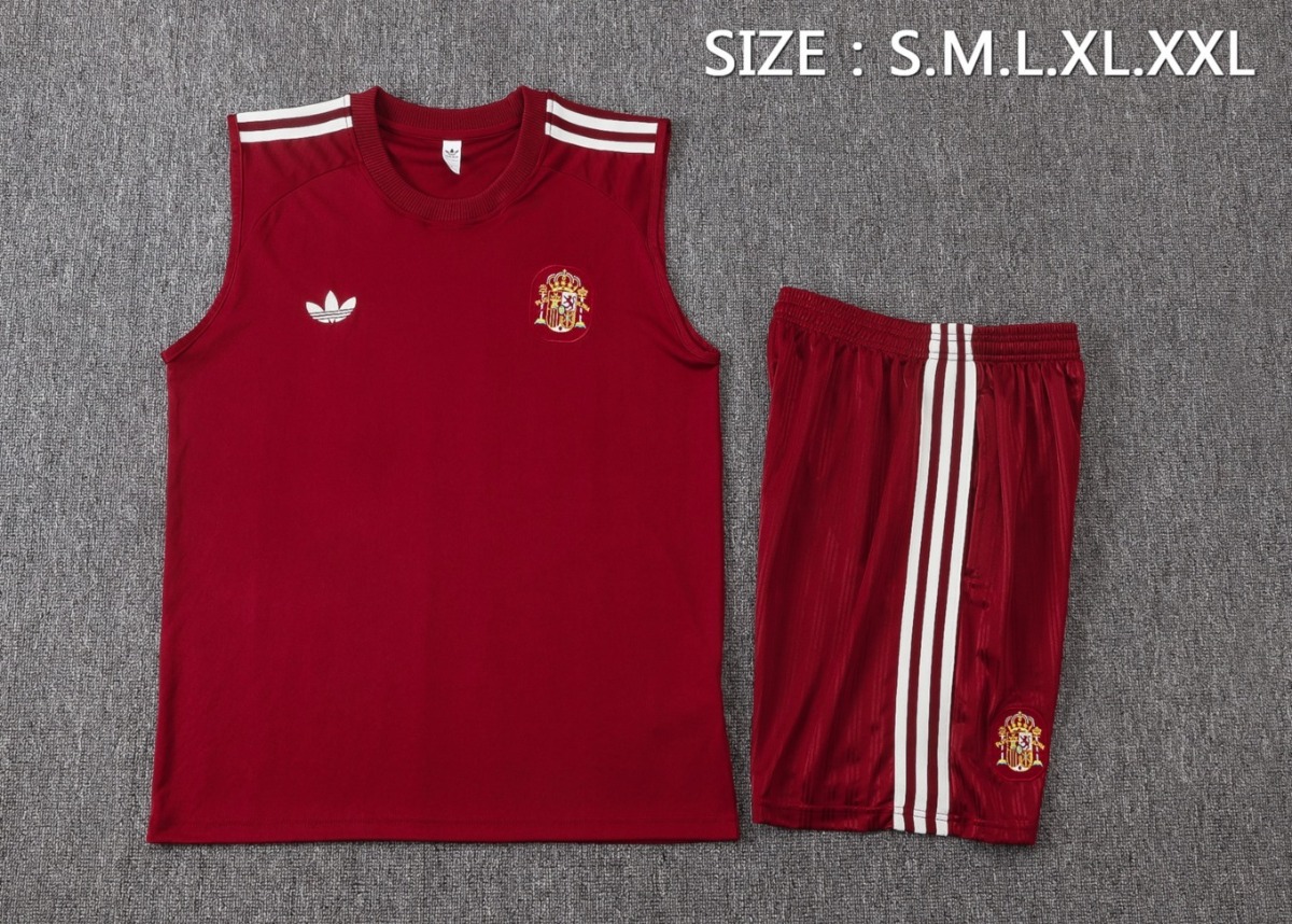 2026 Spain Maroon Training Set Shirt and Shorts
