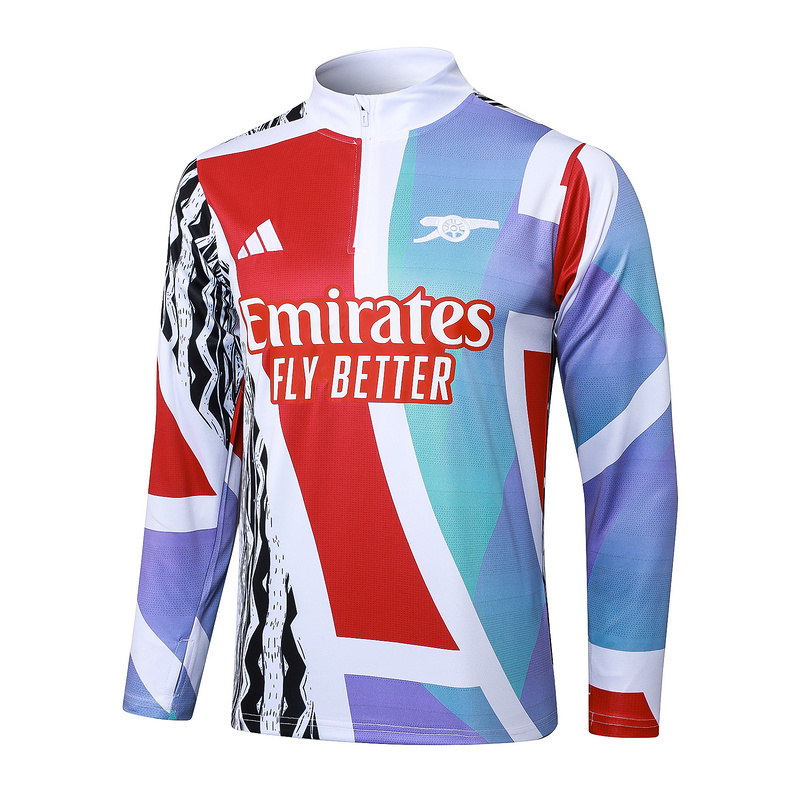 24/25 Arsenal Red white green Long-sleeved half-pull training kit Football team kit