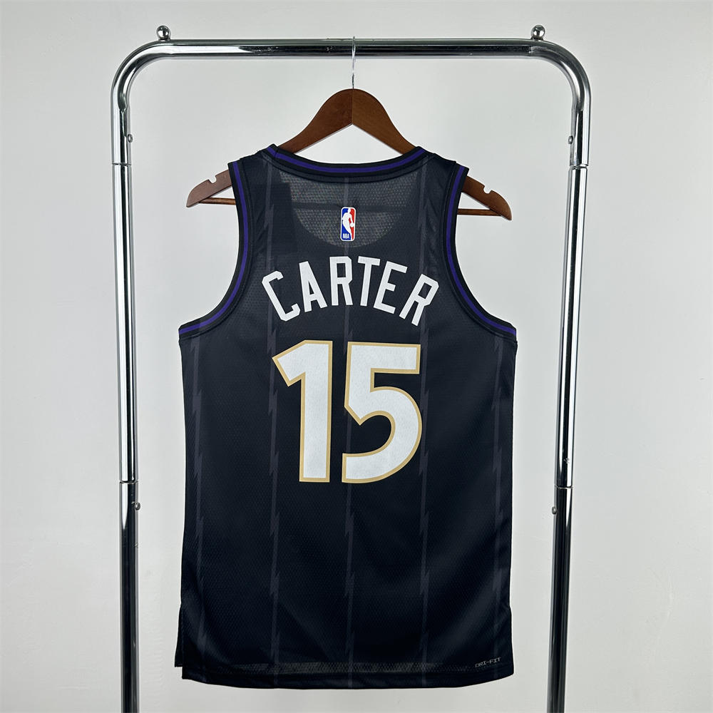 NBA Toronto Raptors 24/25 City Edition Round Neck Black Jersey CARTER#15 S-XXL