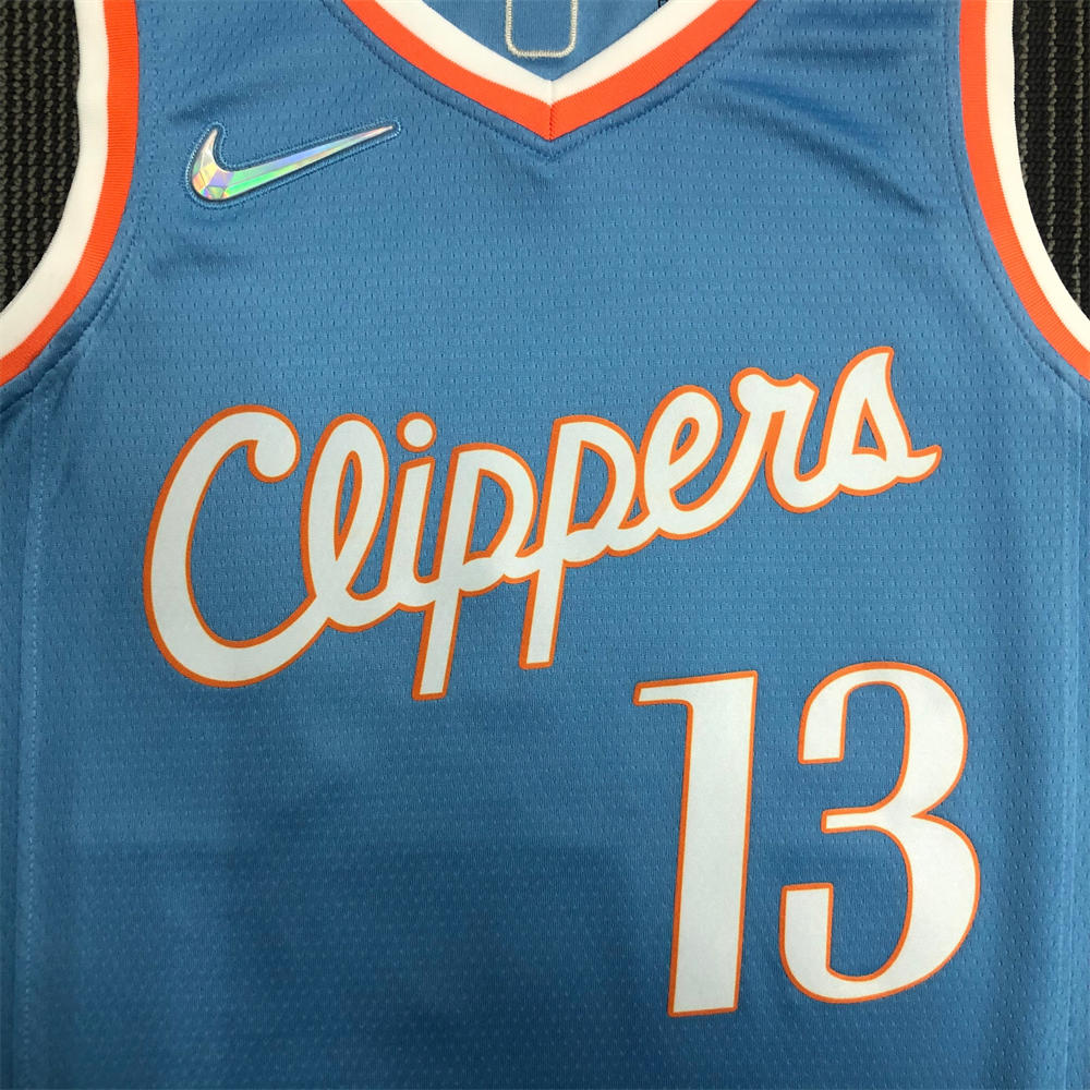 NBA Los Angeles Clippers V-Neck Blue 75th Anniversary Jersey GEORGE#13 S-XXL