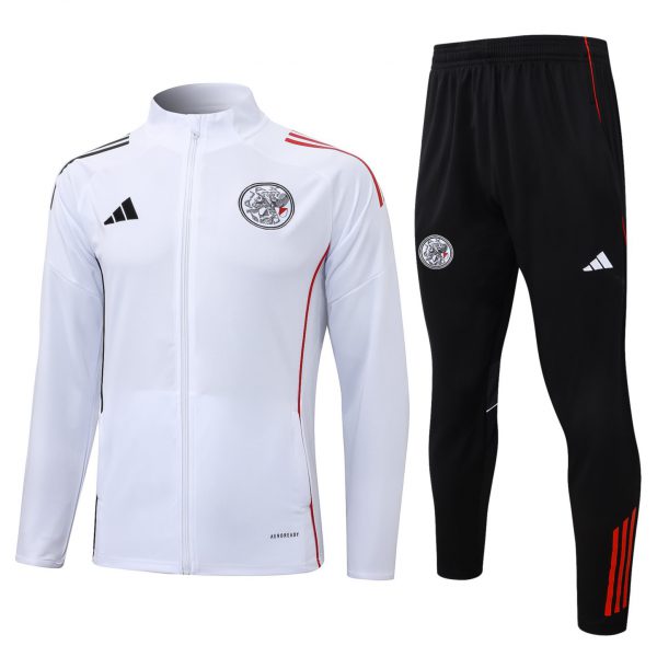 2025/26 Ajax White Jacket Training Suit Set Football Team Shirt Sports Fashion