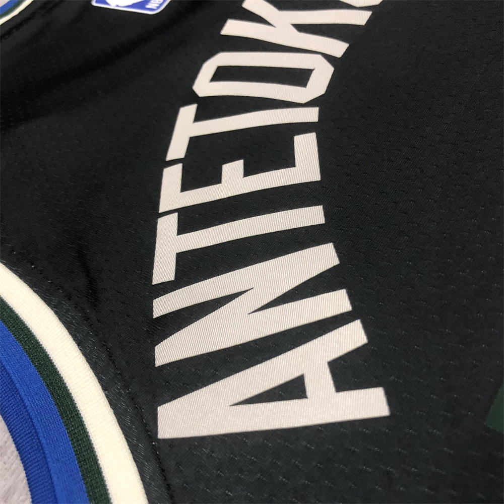 NBA Milwaukee Bucks V-Neck JORDAN Edition Black jersey ANTETOKOUNMPO#34 S-XXL