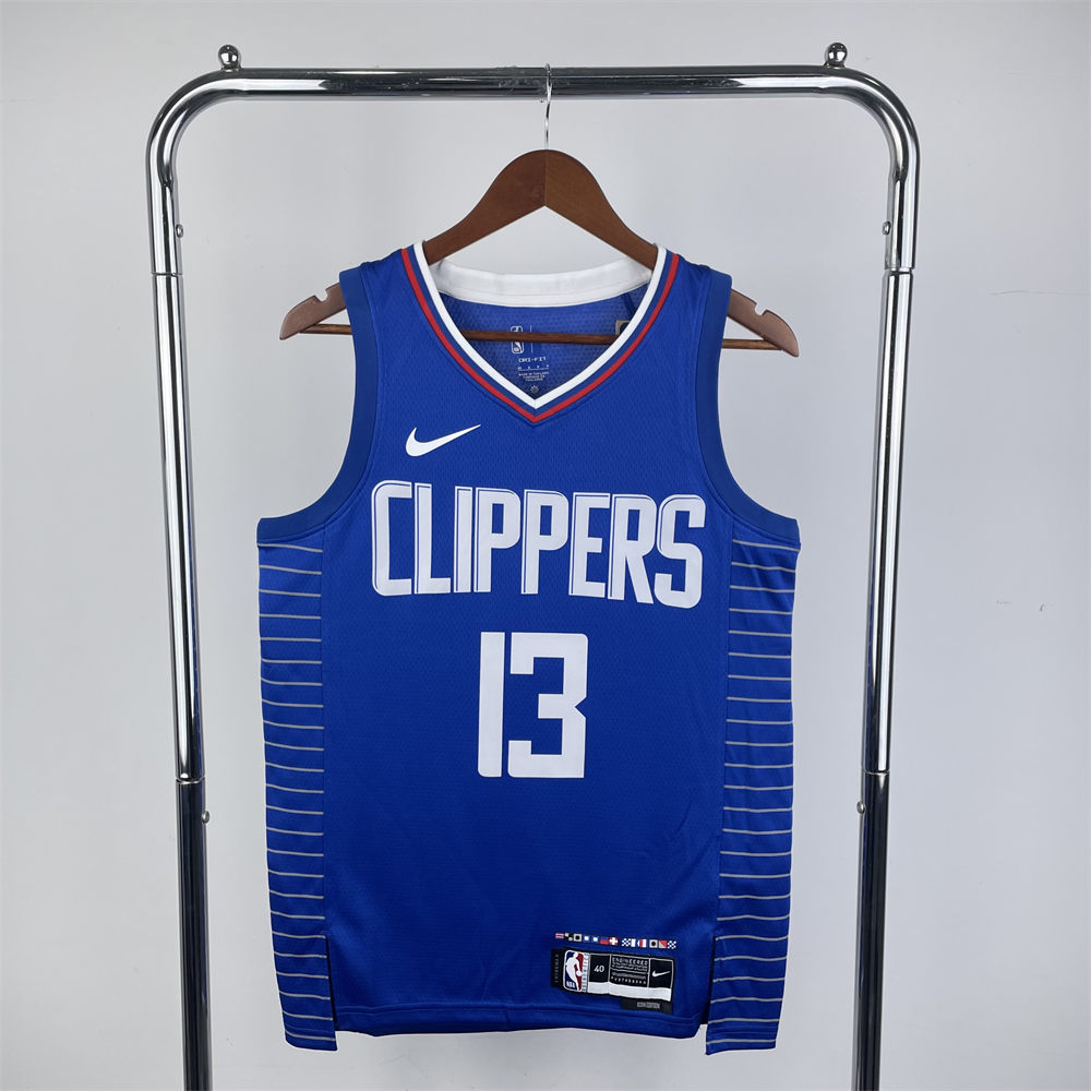 NBA Los Angeles Clippers 2023 V-Neck Blue Jersey GEORGE#13 S-XXL