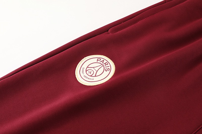 2024 PSG Maroon Jacket Training Suit Set Football Team Shirt Sports Fashion