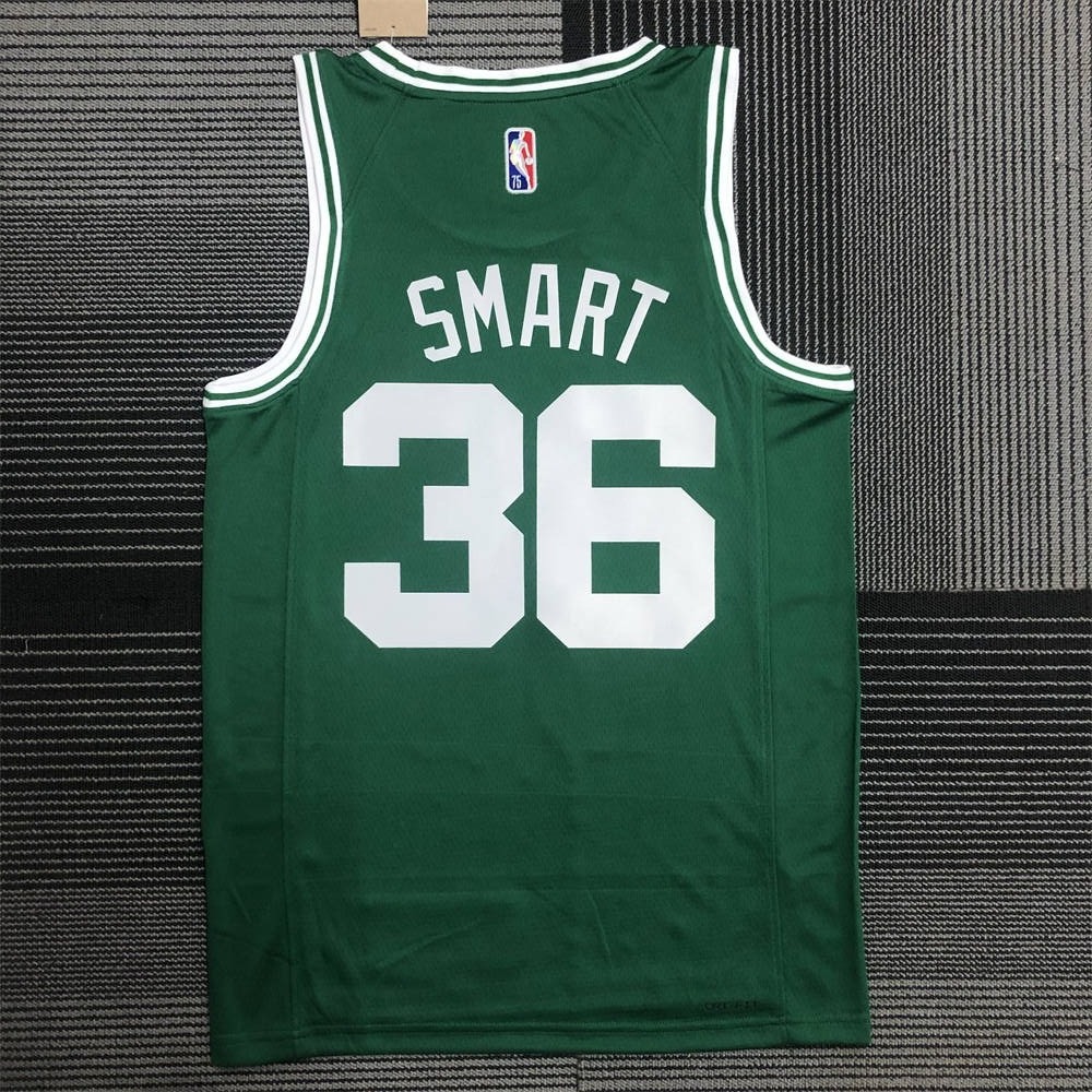 NBA Boston Celtics Round Neck 75th anniversary Green Jersey SMART#36 S-XXL