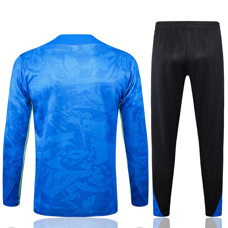 24/25 Barcelona Blue Long-sleeved half-pull training kit Football team kit