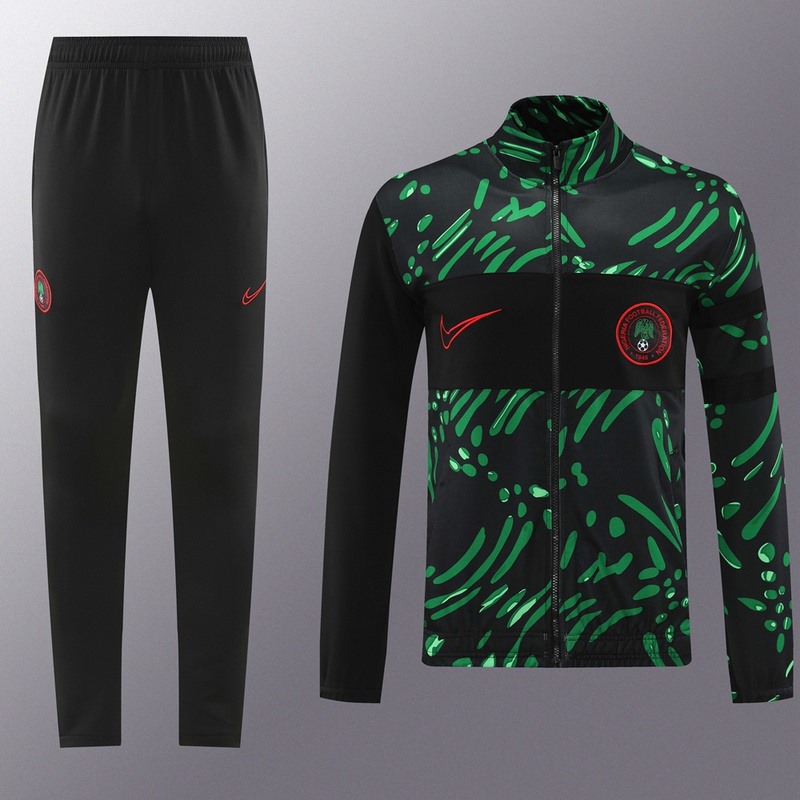 2024 Nigeria Black green Jacket Training Suit Set Football Team Shirt Sports Fashion