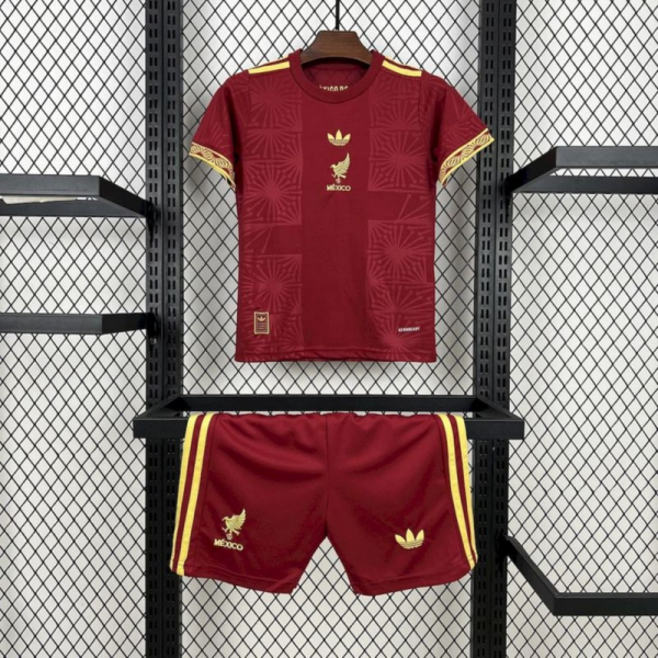 2025/26 Mexico Gold- Red jersey Kid Kits Size 16-28