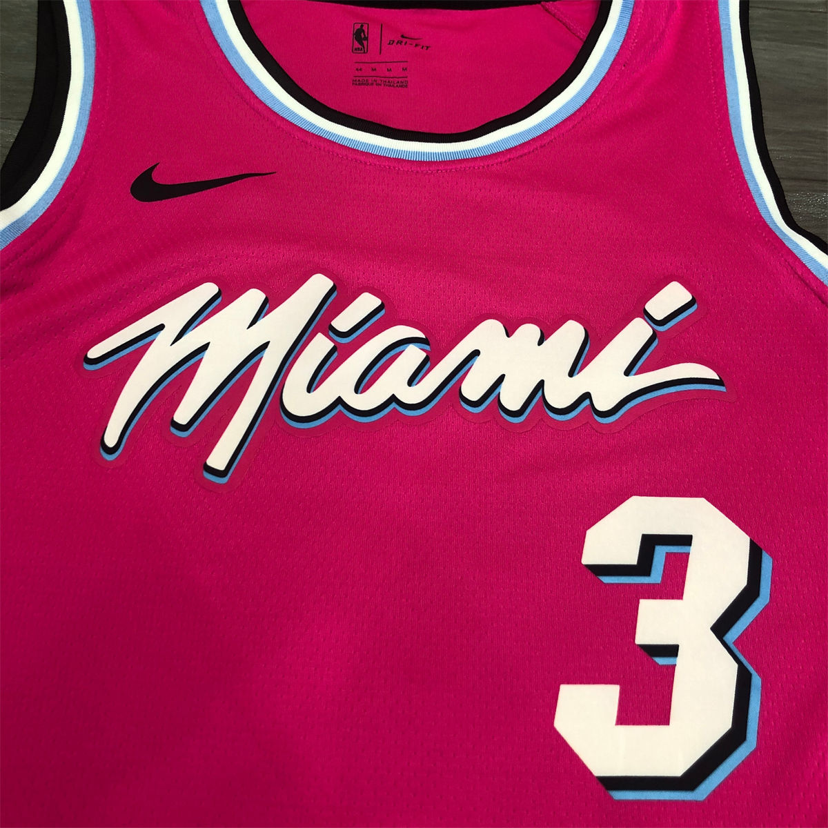 NBA Miami Hearts round neck Pink Jersey WADE#3 S-XXL