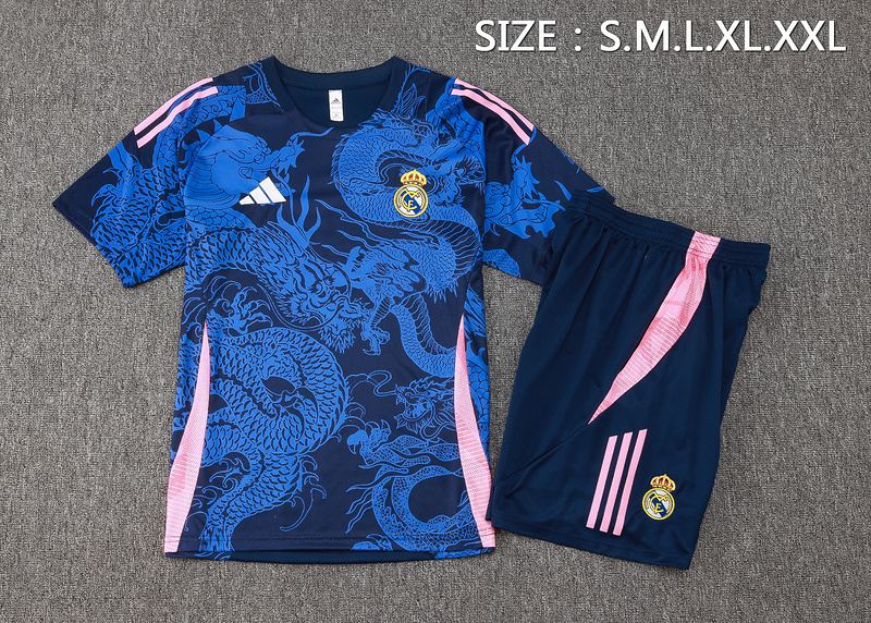 24/25 Real Madrid Royal blue Training Set Shirt and Shorts