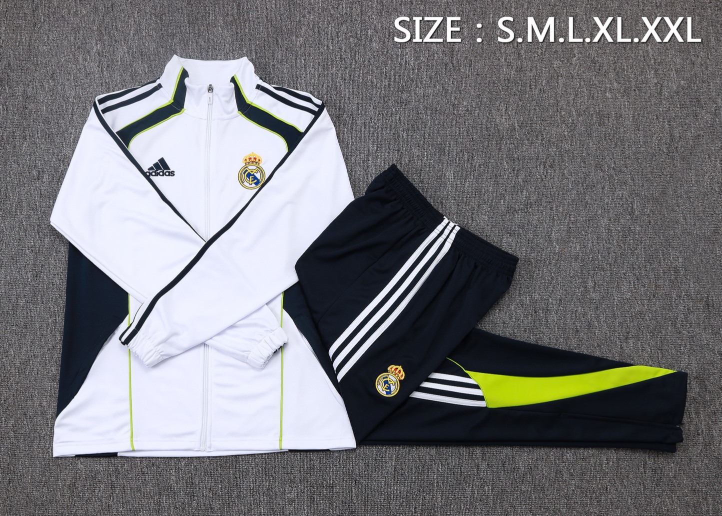 2025/26 Real Madrid white Jacket Training Suit Set Football Team Shirt Sports Fashion