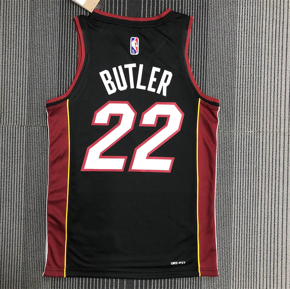 NBA Miami Hearts V-Neck Black 75th Anniversary Jersey BUTLER#22 S-XXL