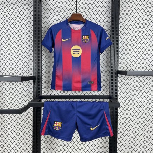 25/26 Kids Barcelona Home jersey Kid Kits Size 16-28