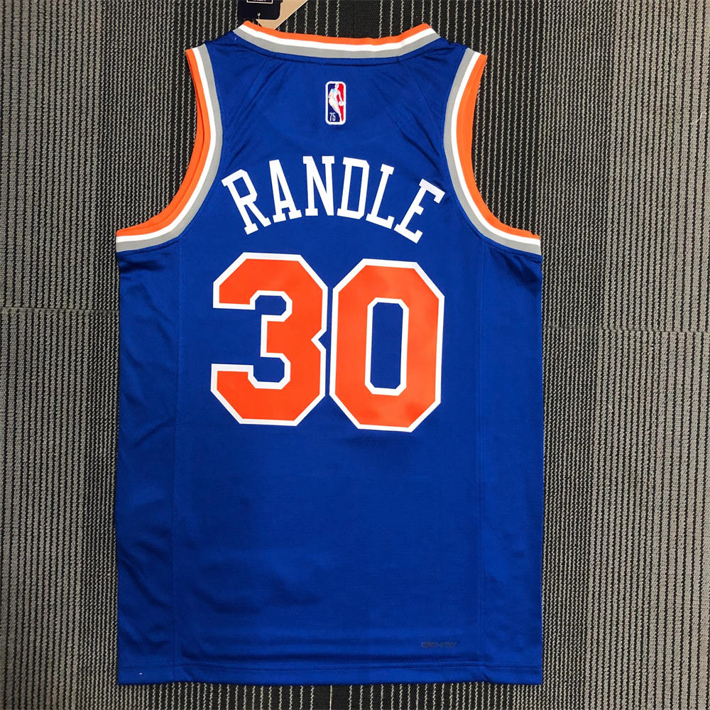 NBA New York Knicks Round Neck Blue 75th Anniversary jersey RANDLE#30 S-XXL