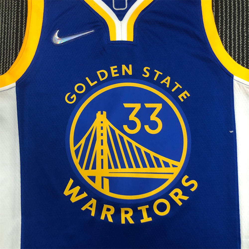 NBA Golden State Warriors V-Neck 75th anniversary Blue Jersey WISEMAN#33 S-XXL