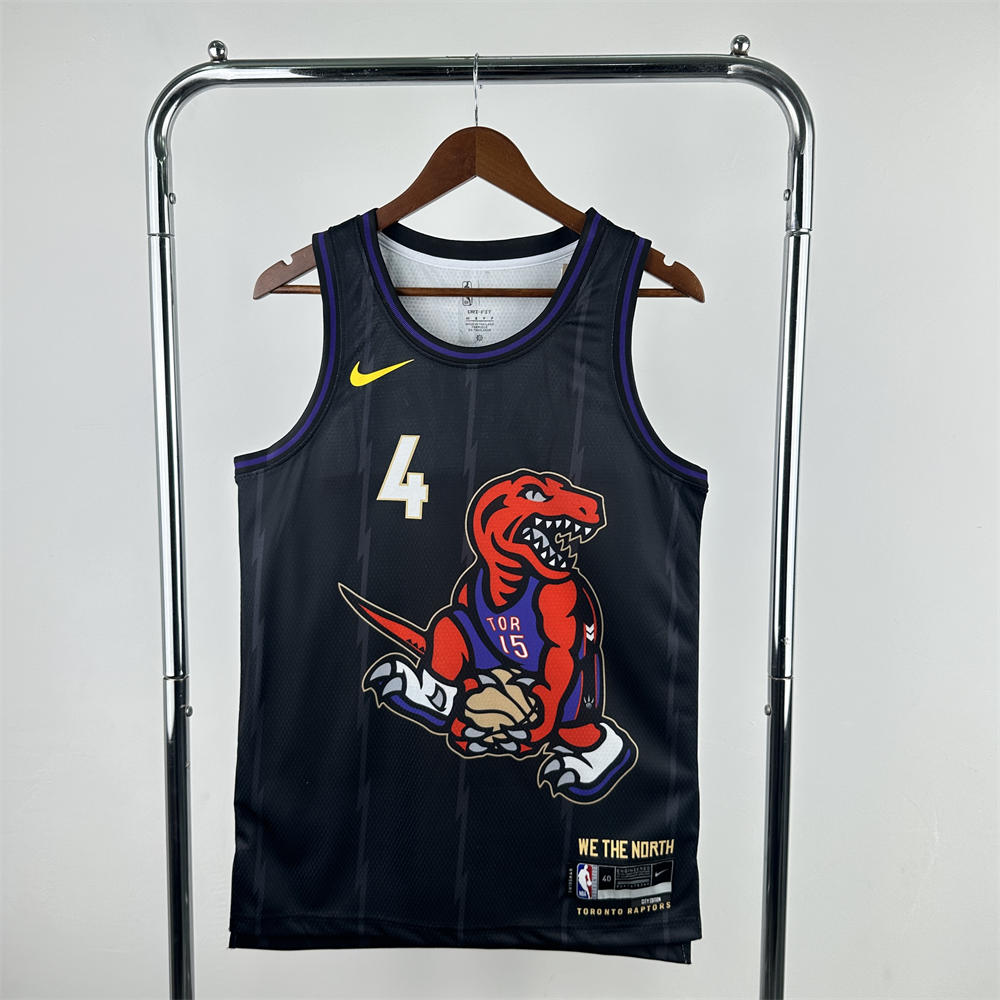 NBA Toronto Raptors 24/25 City Edition Round Neck Black Jersey BARNES#4 S-XXL