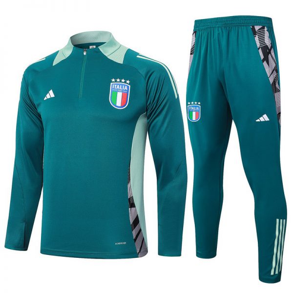 2024/25 Italy Green Long-sleeved half-pull training kit Football team kit
