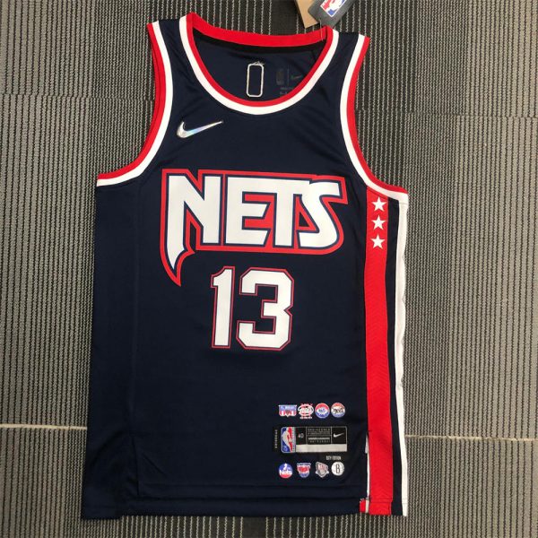 NBA Brooklyn Nets V-Neck Black 75th anniversary Jersey HARDEN#13 S-XXL