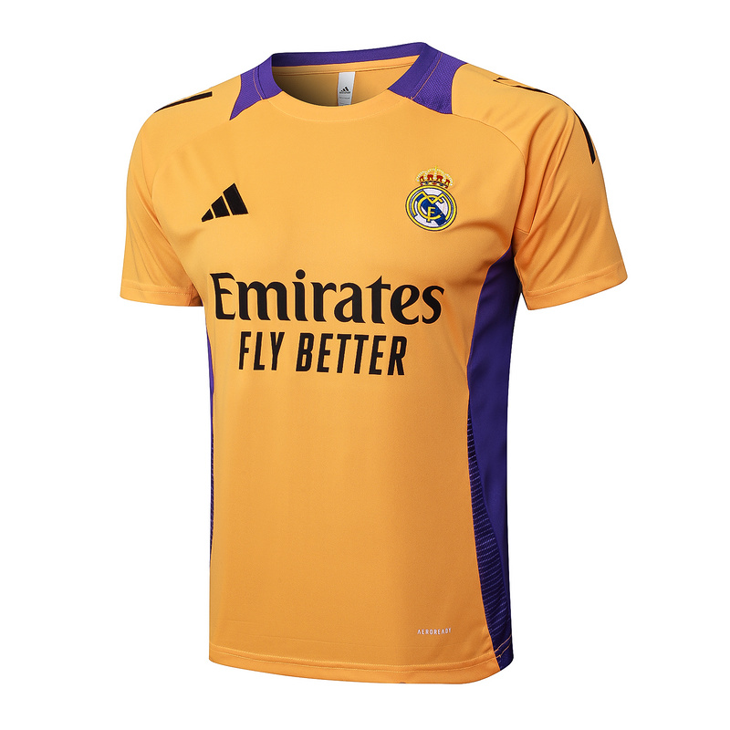 24/25 Real Madrid Orange Black Training Set Shirt and Shorts