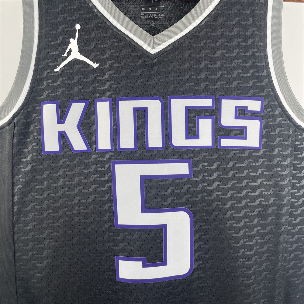 NBA Scaramento Kings V-Neck Black jersey FOX#5 S-XXL