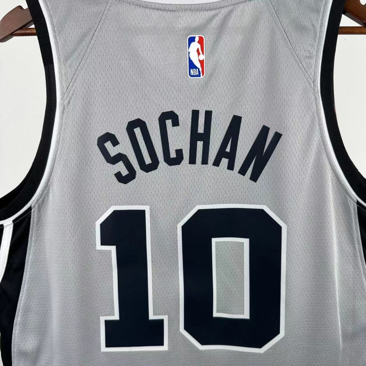 NBA 2026 San Antonio Spurs Grey jersey SOCHAN#10