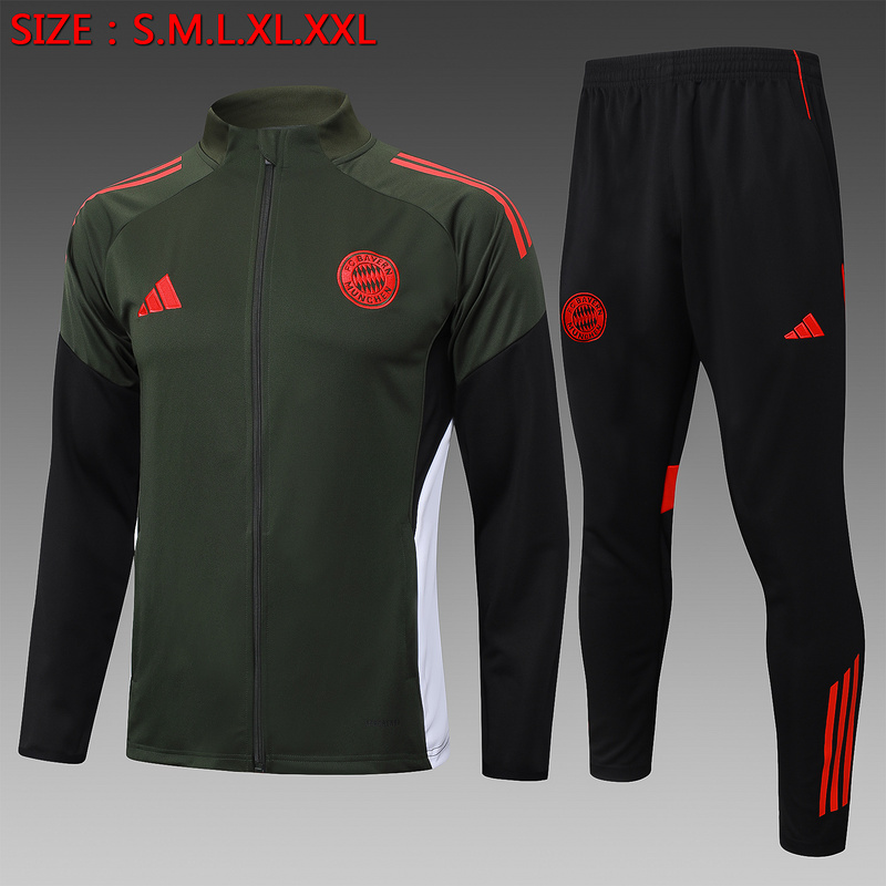 2025/26 Bayern Munich Dark green Jacket Training Suit Set Football Team Shirt Sports Fashion