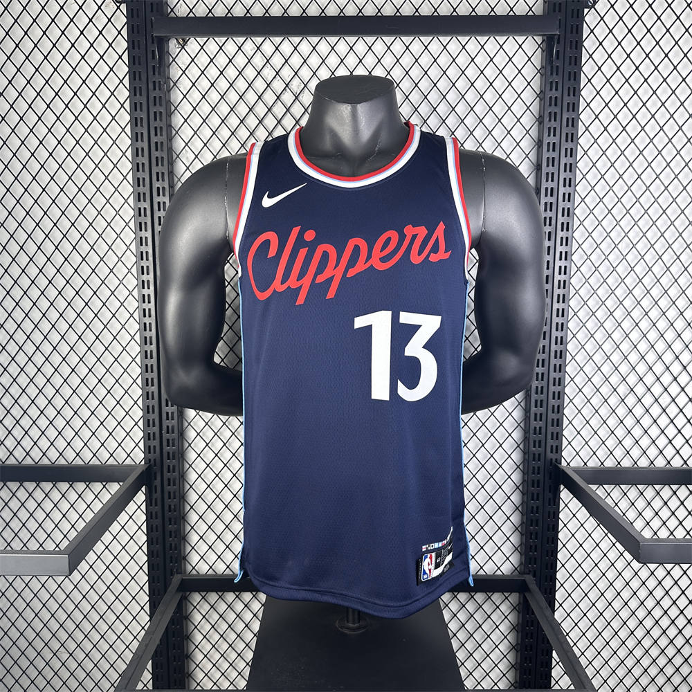 NBA Los Angeles Clippers 24/25 Round Neck dark blue Jersey GEORGE#13 S-XXL