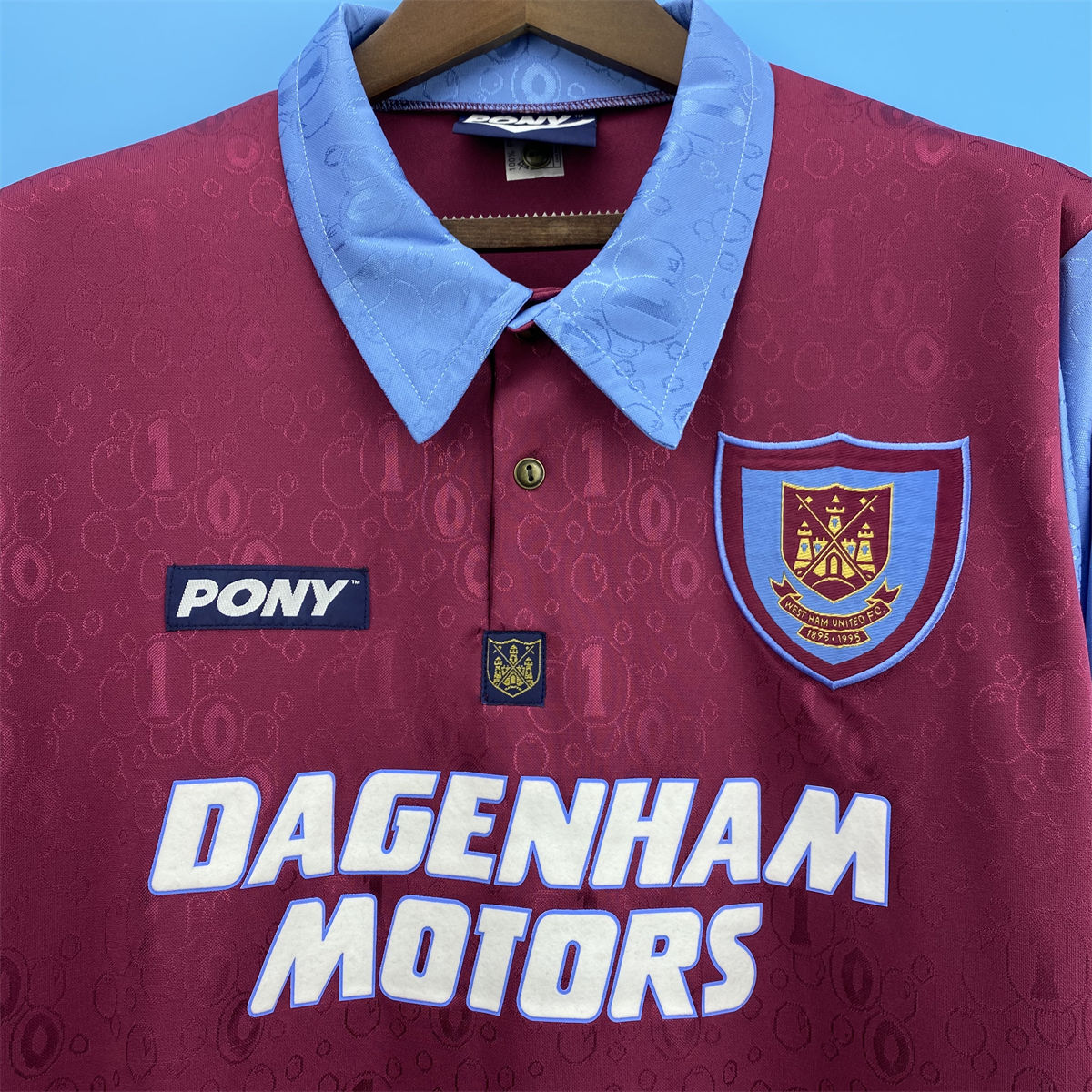 Retro West Ham United 95/97 home long sleeve jersey Fan Version