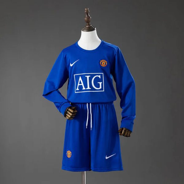 Retro Manchester United 2008/09 Second Away Kid Kits Long Sleeve