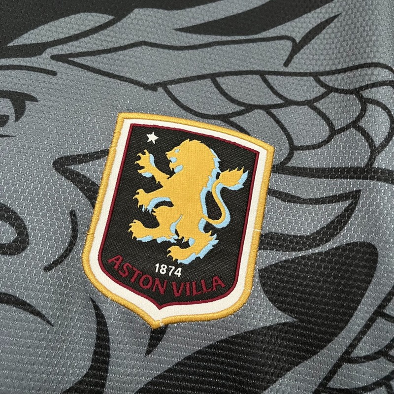 2025/26 Aston Villa Black Jersey Fan Version