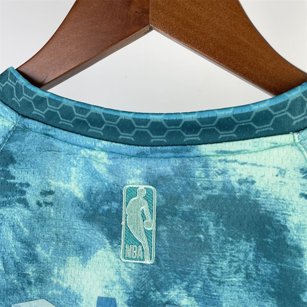 NBA Charlotte Hornets V-Neck Honor edition green jersey BALL#1 S-XXL