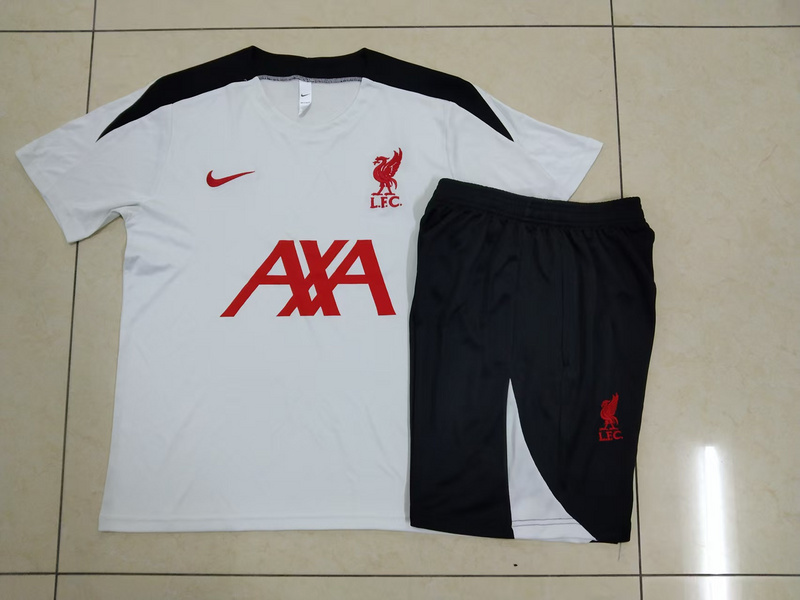 24/25 Liverpool White Training Set Shirt and Shorts