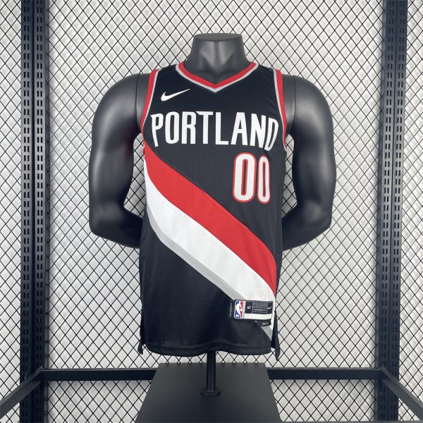 NBA Portland Trail Blazers 2023 V-Neck Black jersey HENDERSON#00 S-XXL