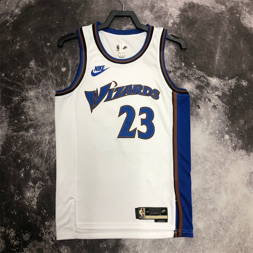 NBA Washington Wizards Round Neck White Retro Style Jersey S-XXL